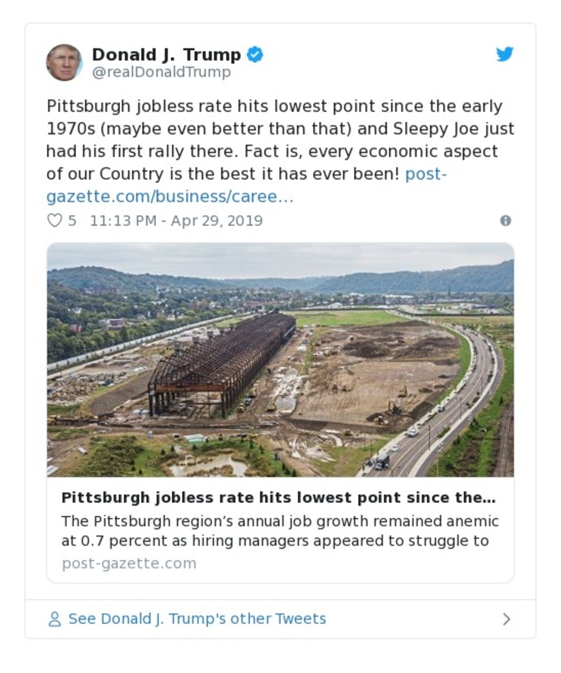 Post image from Donald Trump