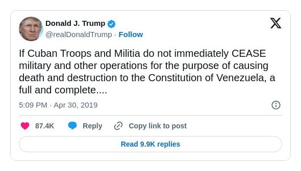 Post preview from Donald Trump