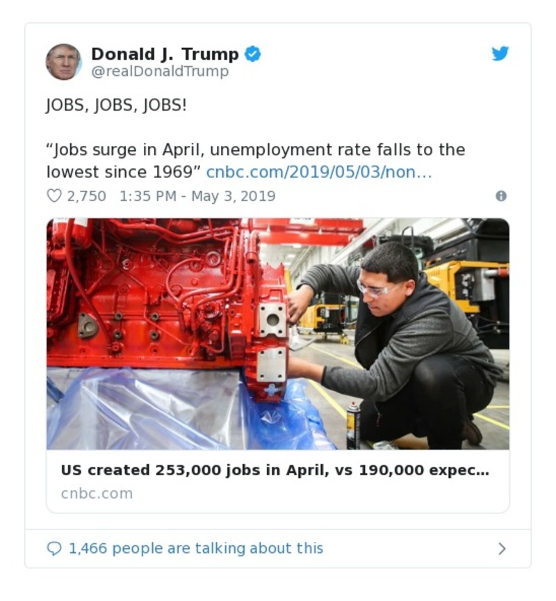 Post image from Donald Trump