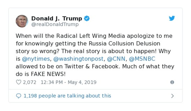 Post preview from Donald Trump