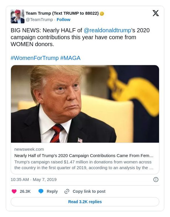 Post image from Donald Trump