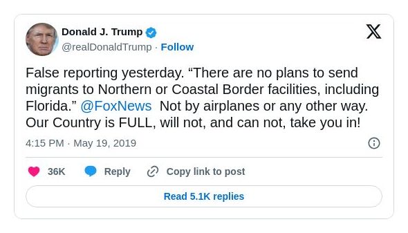 Post image from Donald Trump