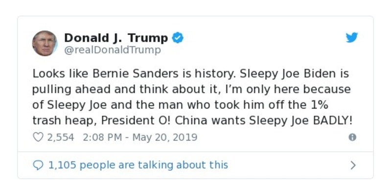 Post preview from Donald Trump