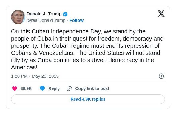 Post image from Donald Trump