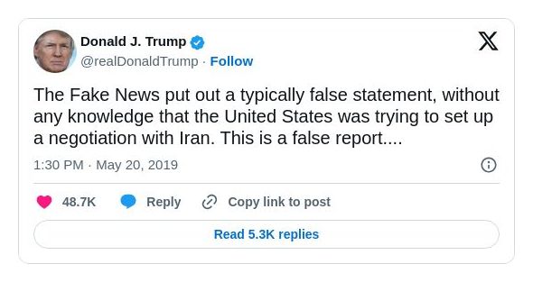 Post preview from Donald Trump