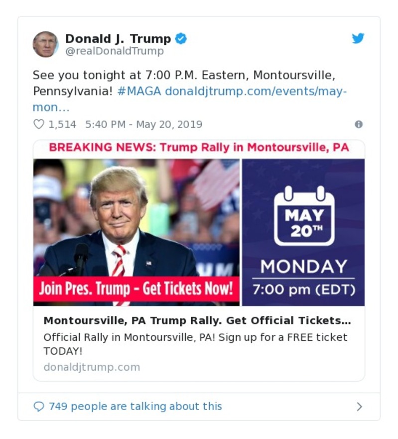 Post image from Donald Trump