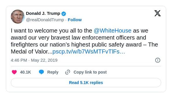 Post image from Donald Trump