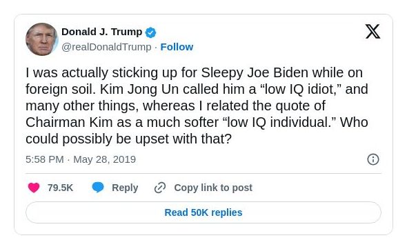 Post preview from Donald Trump