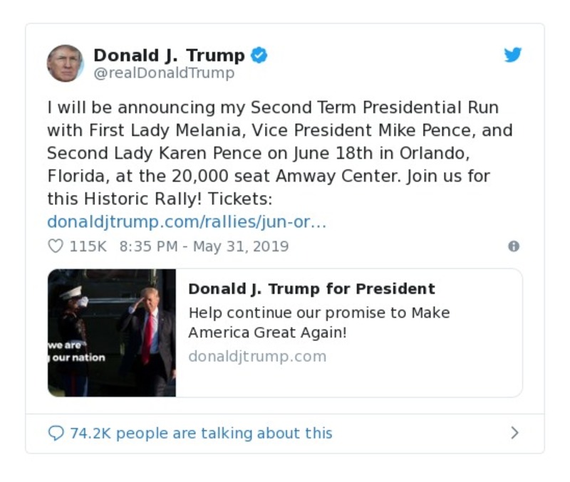 Post image from Donald Trump