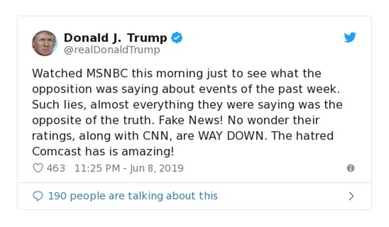 Post preview from Donald Trump