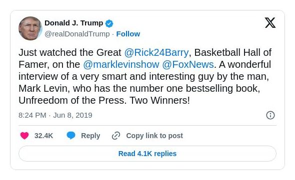 Post image from Donald Trump