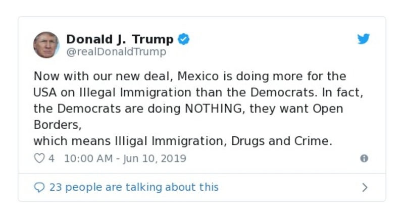 Post preview from Donald Trump