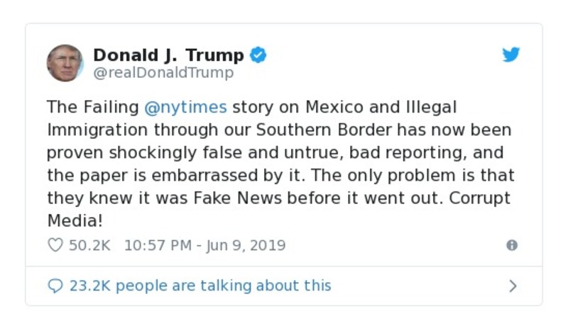 Post preview from Donald Trump