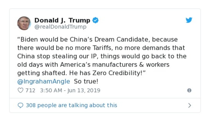 Post preview from Donald Trump