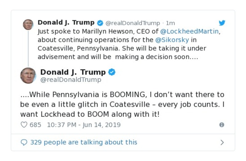 Post image from Donald Trump