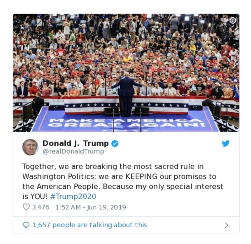 Post image from Donald Trump