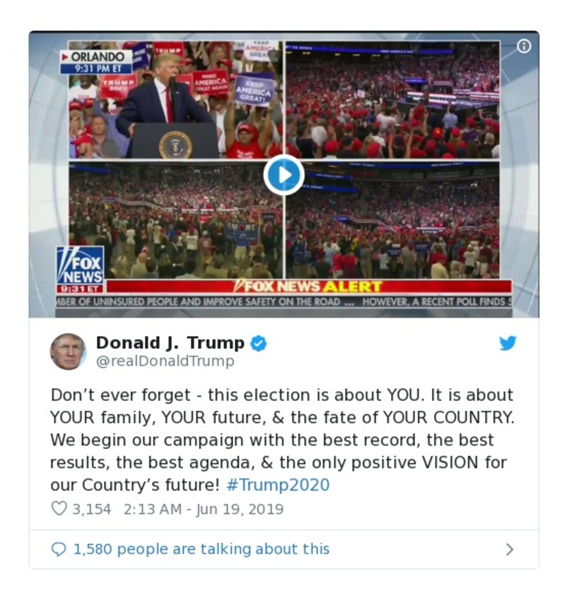 Post image from Donald Trump