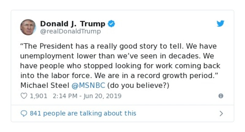 Post image from Donald Trump