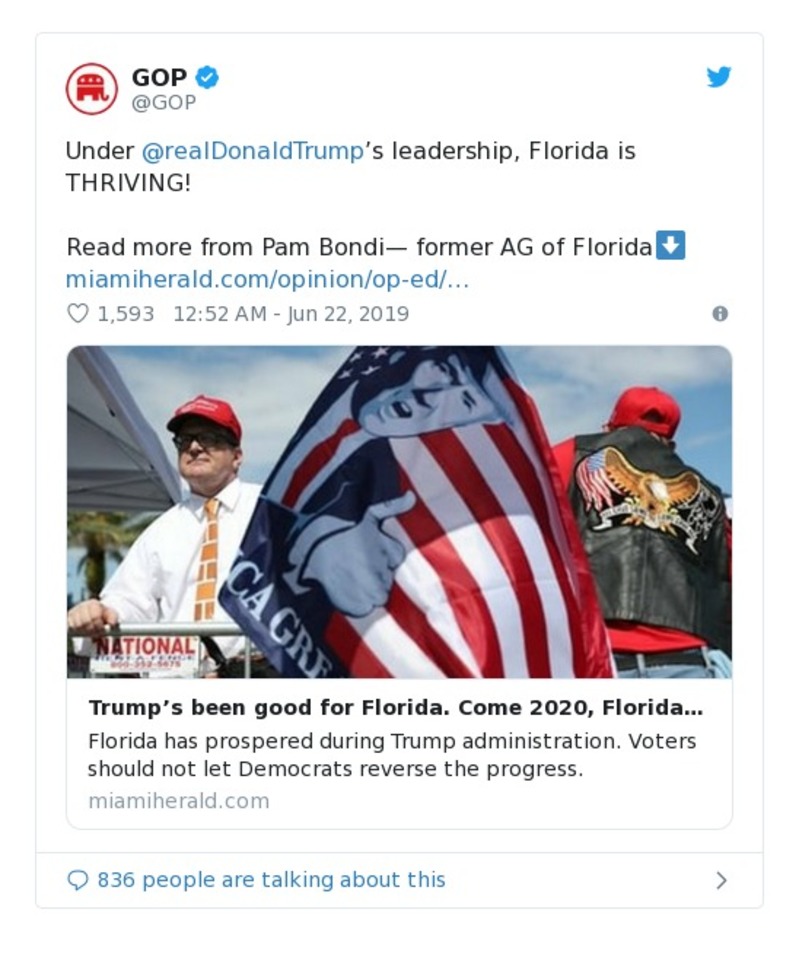 Post image from Donald Trump