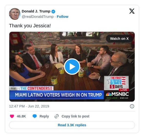 Post image from Donald Trump