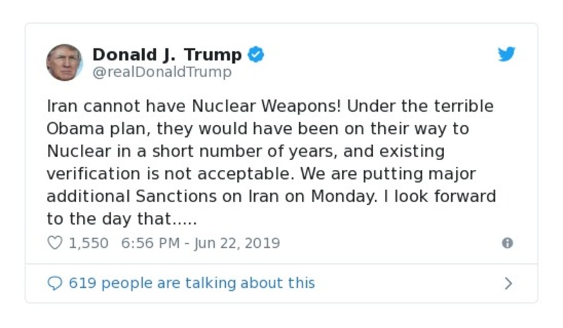 Post preview from Donald Trump