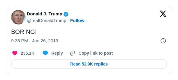 Post image from Donald Trump