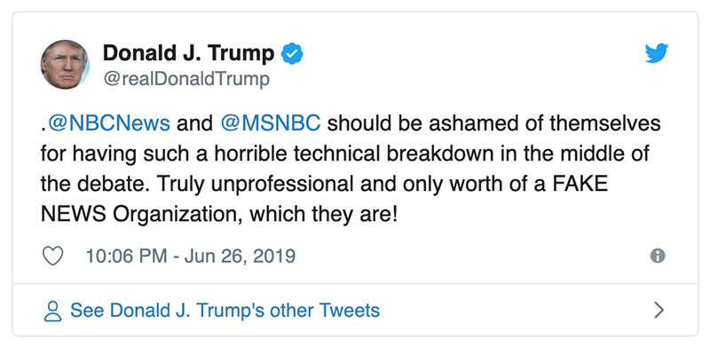 Post image from Donald Trump