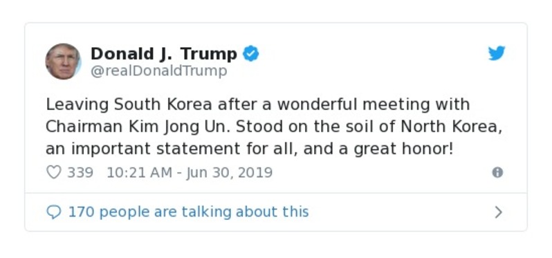 Post preview from Donald Trump