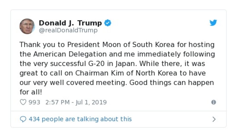 Post preview from Donald Trump