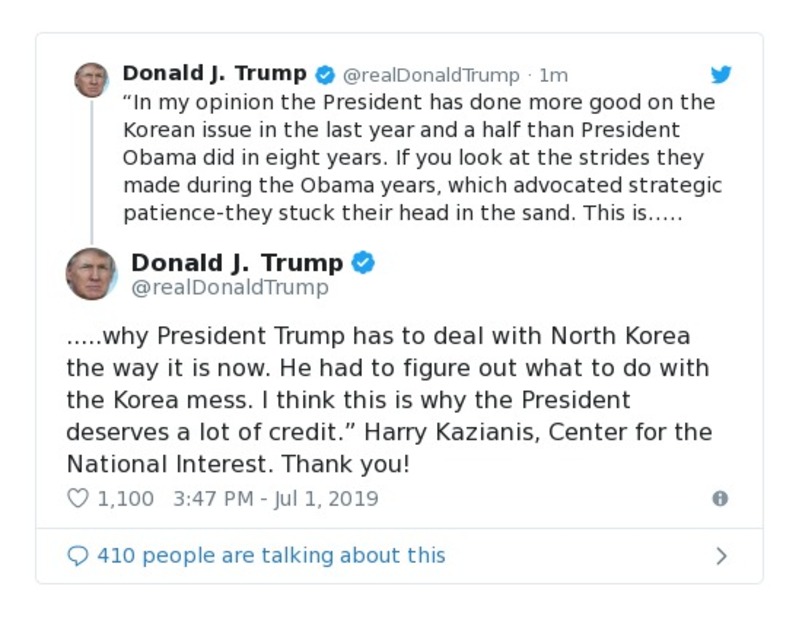 Post preview from Donald Trump