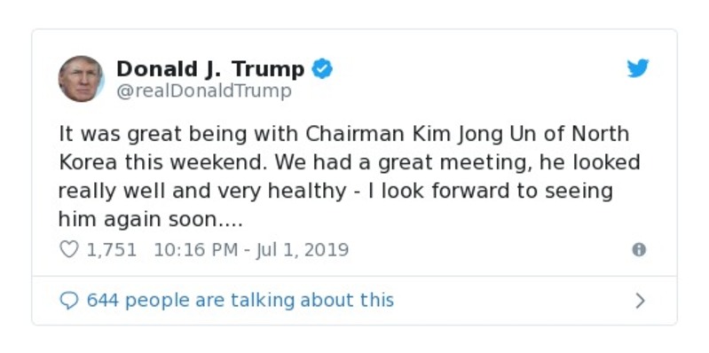 Post preview from Donald Trump