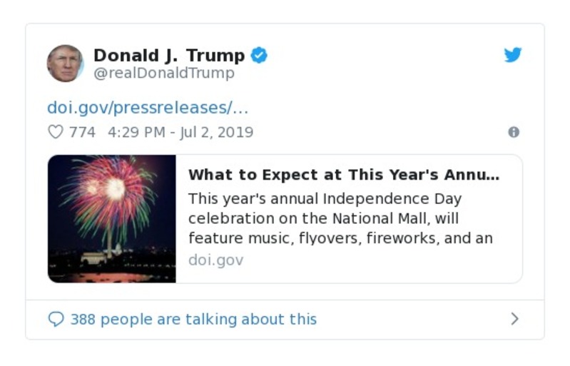 Post image from Donald Trump