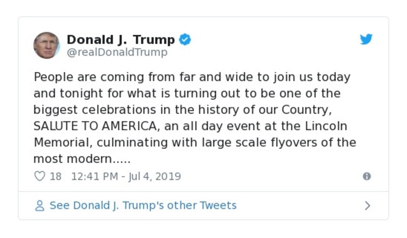 Post image from Donald Trump