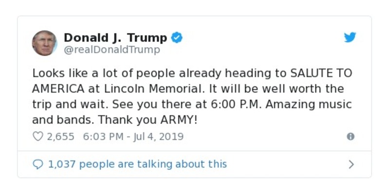 Post image from Donald Trump