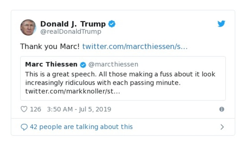 Post image from Donald Trump