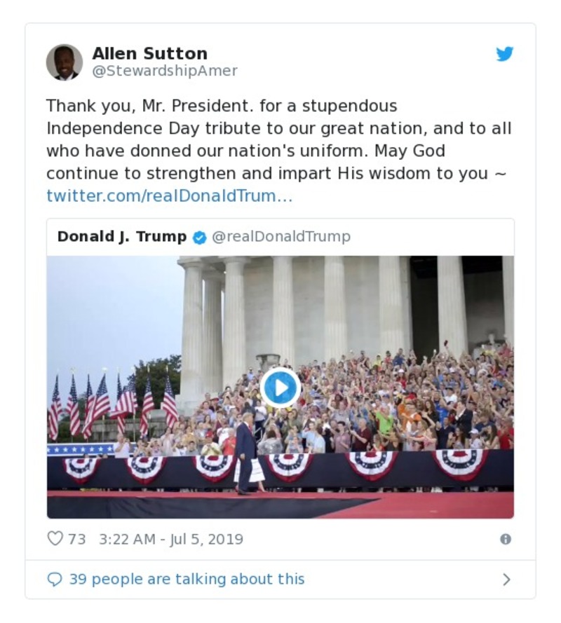 Post image from Donald Trump