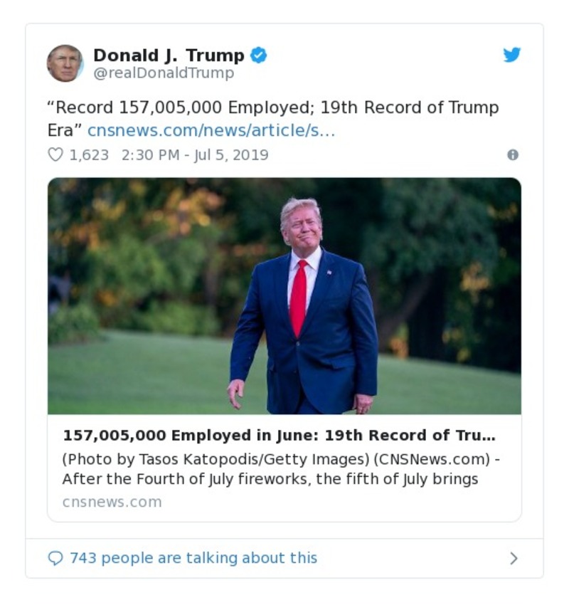 Post image from Donald Trump