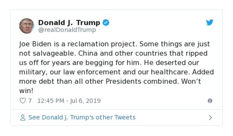 Post preview from Donald Trump