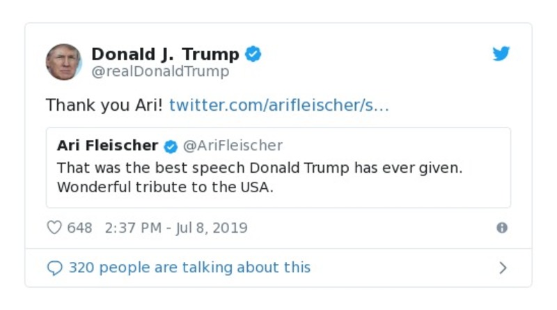 Post image from Donald Trump