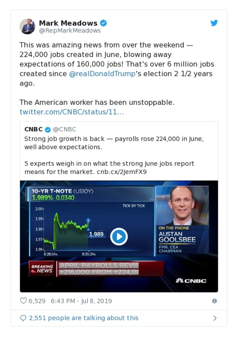 Post image from Donald Trump