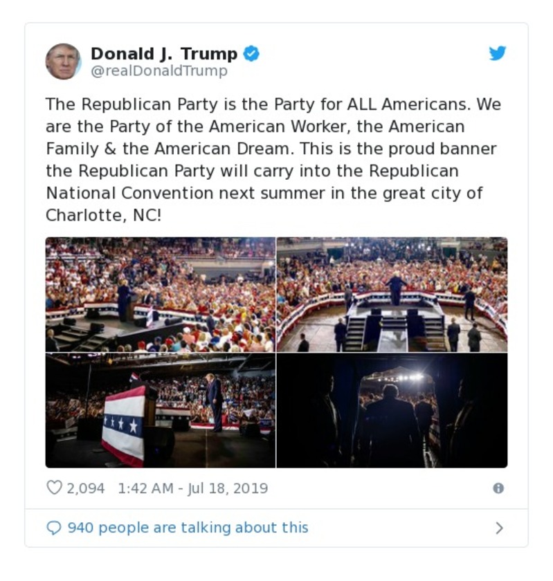 Post image from Donald Trump