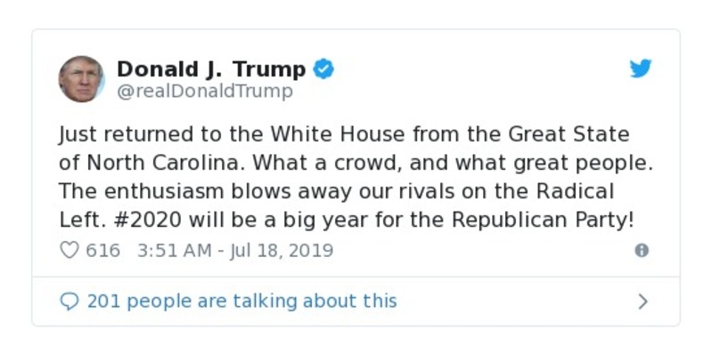 Post image from Donald Trump