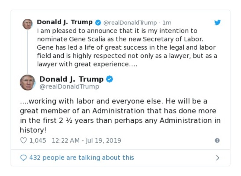 Post image from Donald Trump