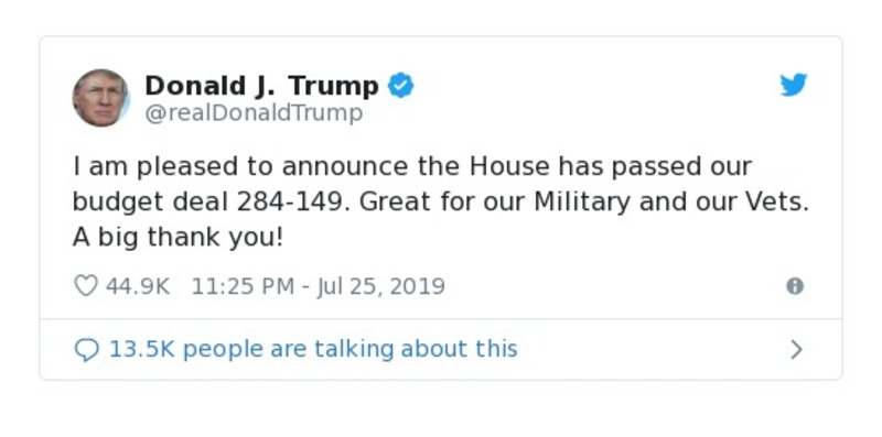 Post image from Donald Trump