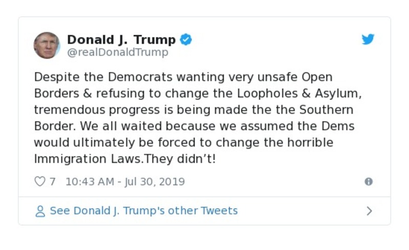 Post preview from Donald Trump