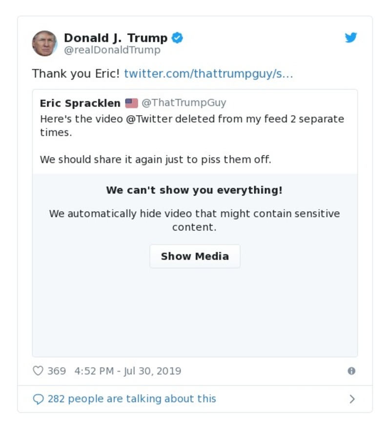 Post image from Donald Trump