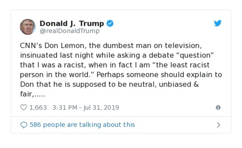 Post preview from Donald Trump