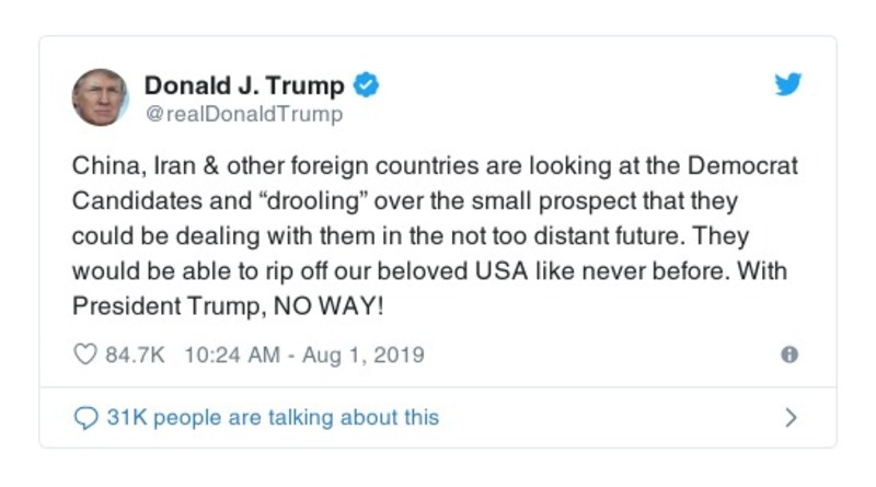 Post preview from Donald Trump