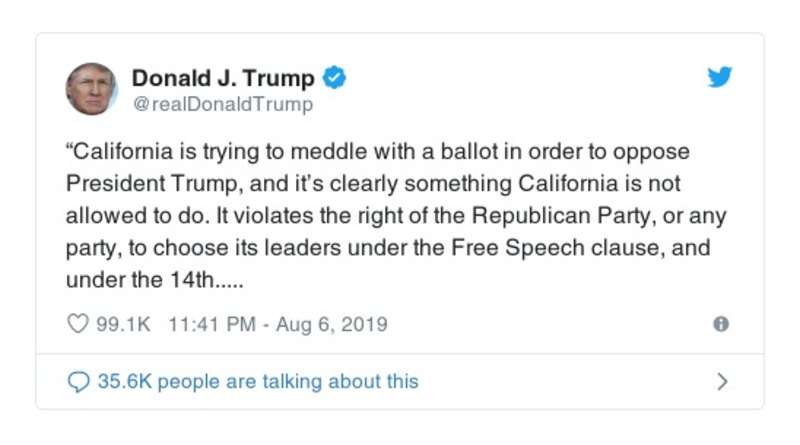 Post image from Donald Trump