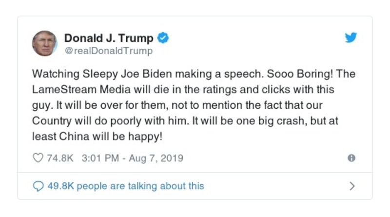 Post preview from Donald Trump